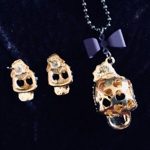 Jewelry - Sugar Skull Bling Earring & Necklace Set Jewelry - Sugar Skull Bling Earring & Necklace Set